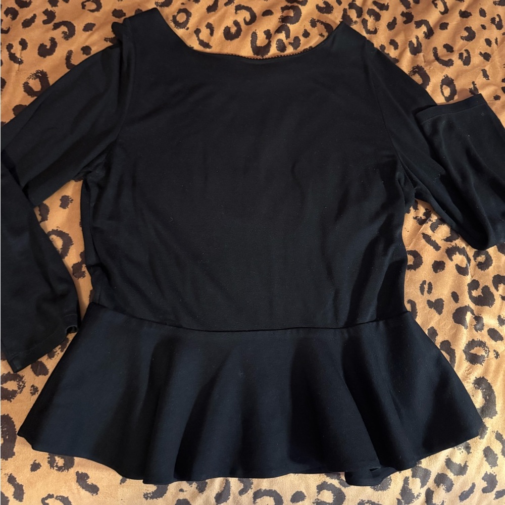 Alice + Olivia Black Peplum Top – Vintage Pre-2010, Gently Worn